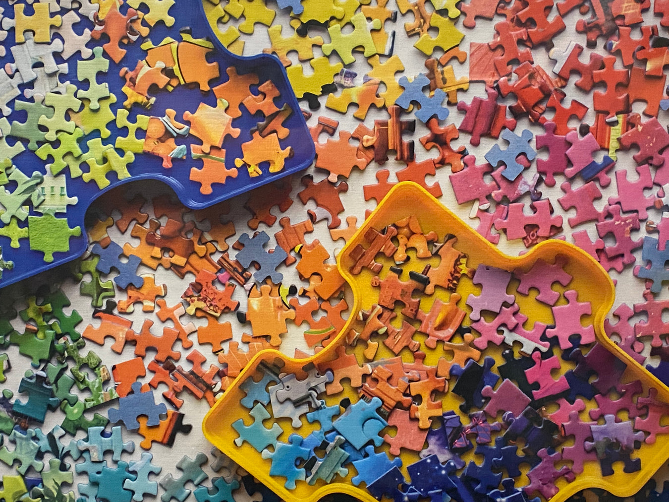 Assorted colors of puzzle pieces