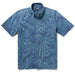 Reyn Spooner Monstera Ink Button Front Camp Shirt Dress Blues M  805766243674