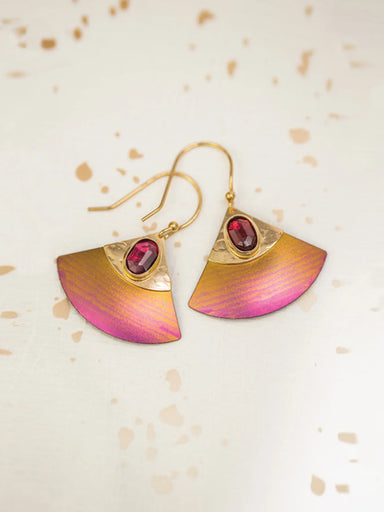 Holly Yashi Monte Carlo Earrings - Peach and Gold