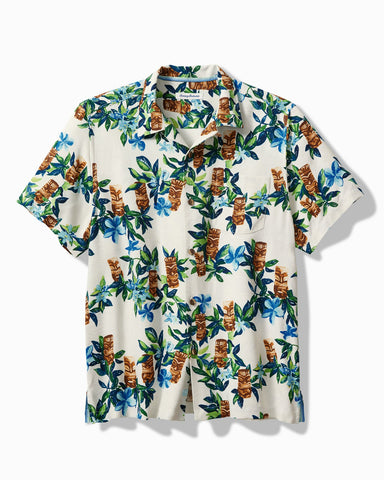 Tommy Bahama Tiki Tumble Silk Camp Shirt Continental M  023791595210
