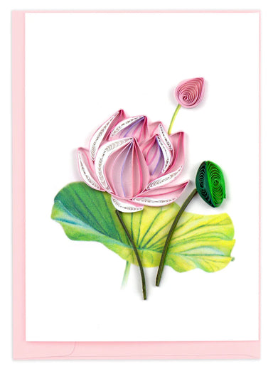 Pink Lotus Blank Quilling Enclosure Card    