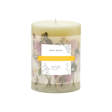 Rosy Rings Lemon Blossom & Lychee - Medium Botanical Candle    