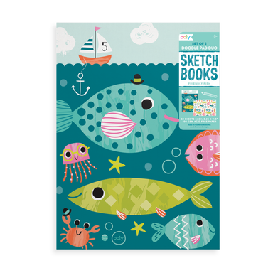 Doodle Pad Duo Set of 2 Sketch Books - Friendly Fish    