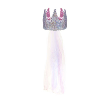 Silver Sequins Crown With Veil    