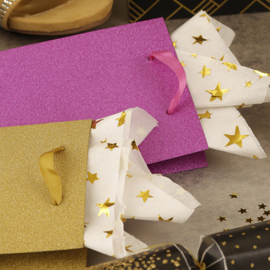 Tissue Paper - Gold Foil Stars    
