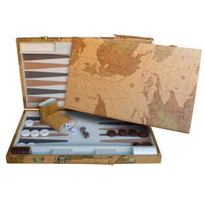 18 Inch Backgammon - Antique Map    
