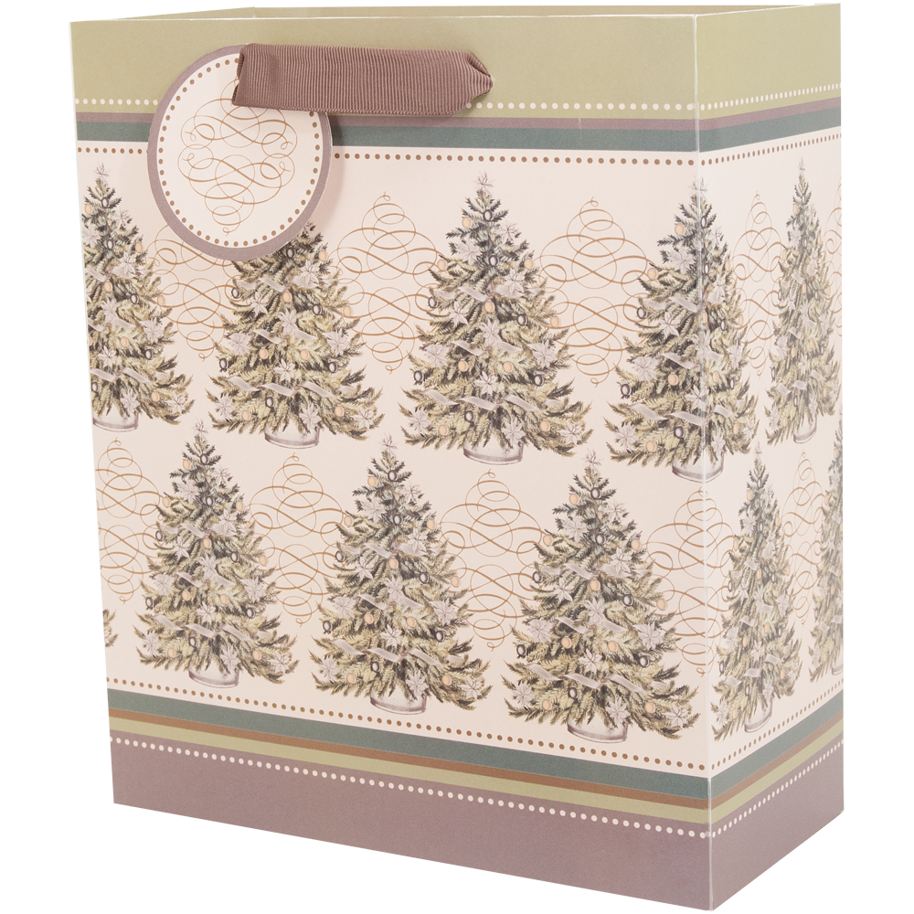 Christmas Tree Scrolls - Medium Gift Bag    