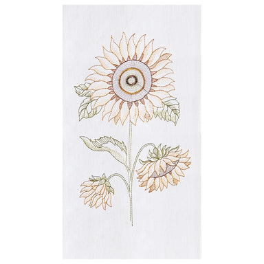Sunflower Embroidered Flour Sack Kitchen Towel    