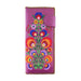 Lavishy Embroidered Bohemian Flower - Large Flat Vegan Wallet Purple .  3272236.4