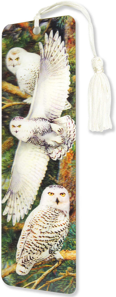 3D Bookmark - Snowy Owls    