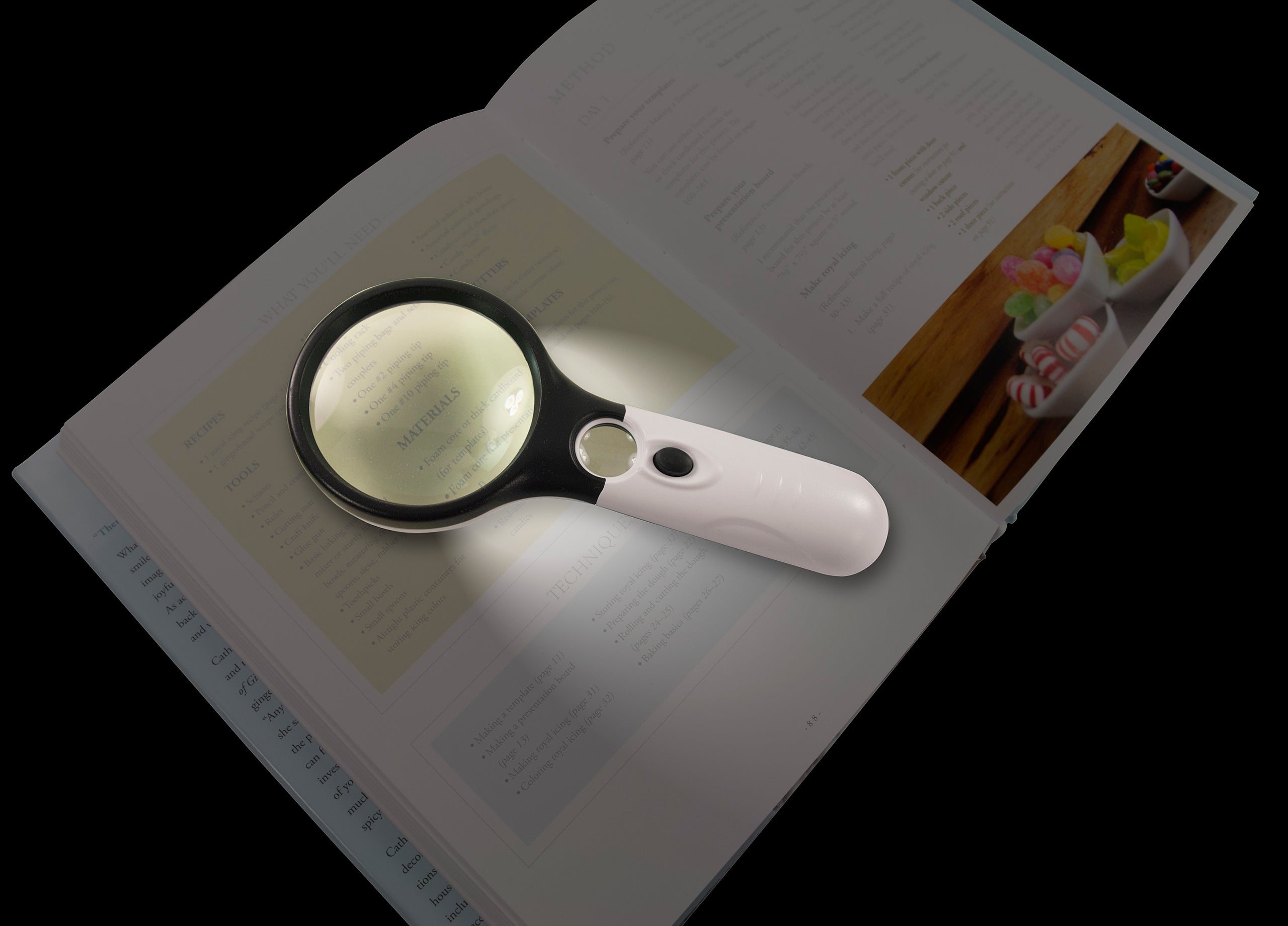 LED Lighted Magnifier - 3X and 45X    