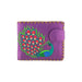 Lavishy Embroidered Peacock - Medium Vegan Wallet Purple .  3272132.5