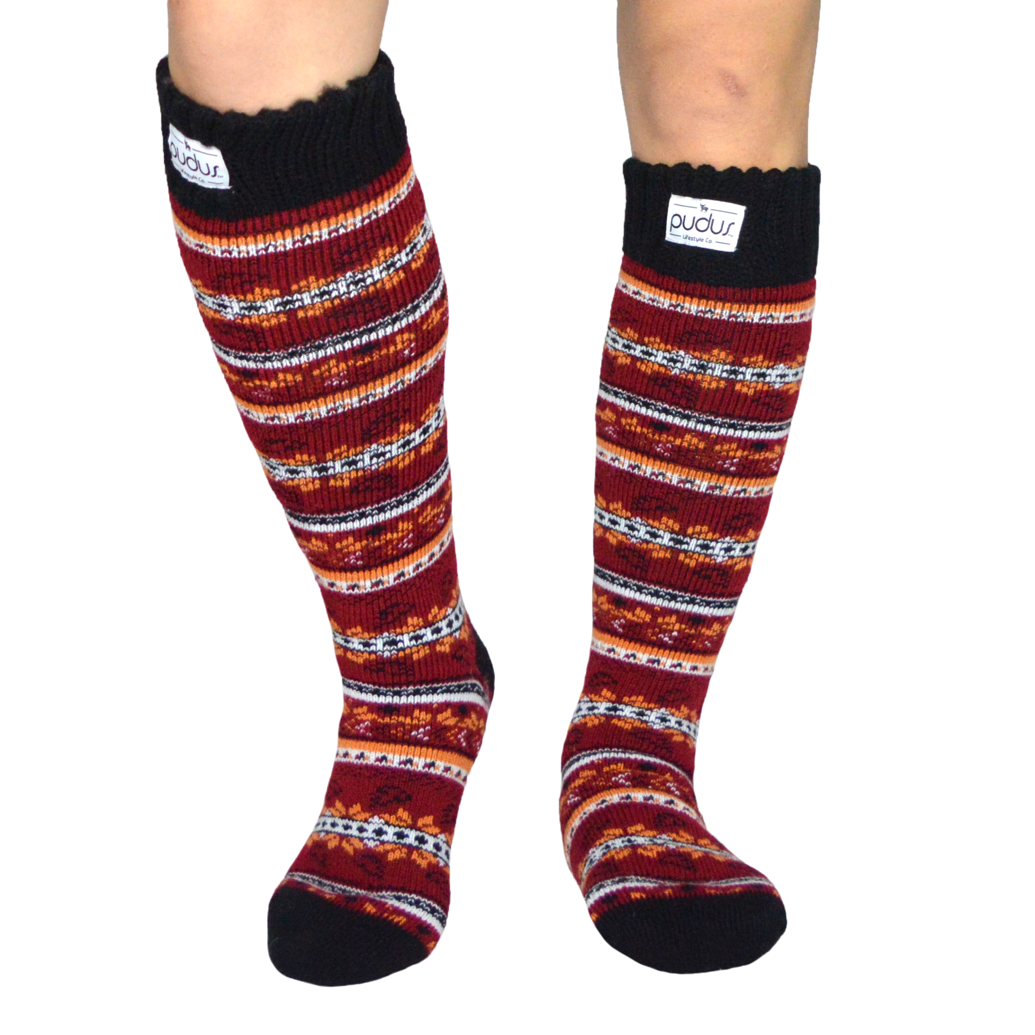 Tall Boot Socks - Autumn Red    