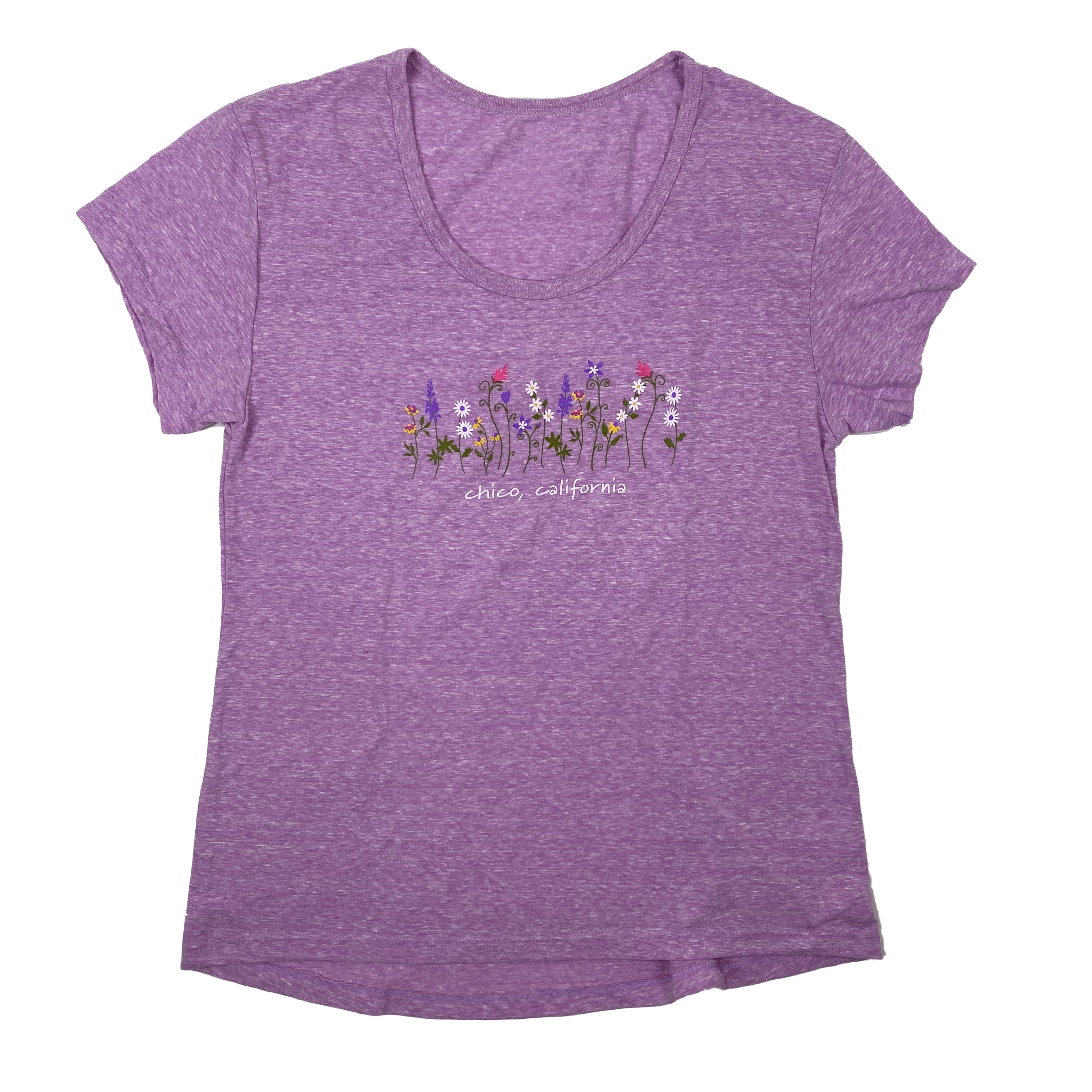 Levitate Flowers - Womens Hi-Low Scoop T-Shirt WILD ORCHID S  3234310.6