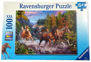 Rushing River Horses 100 Piece Puzzle    