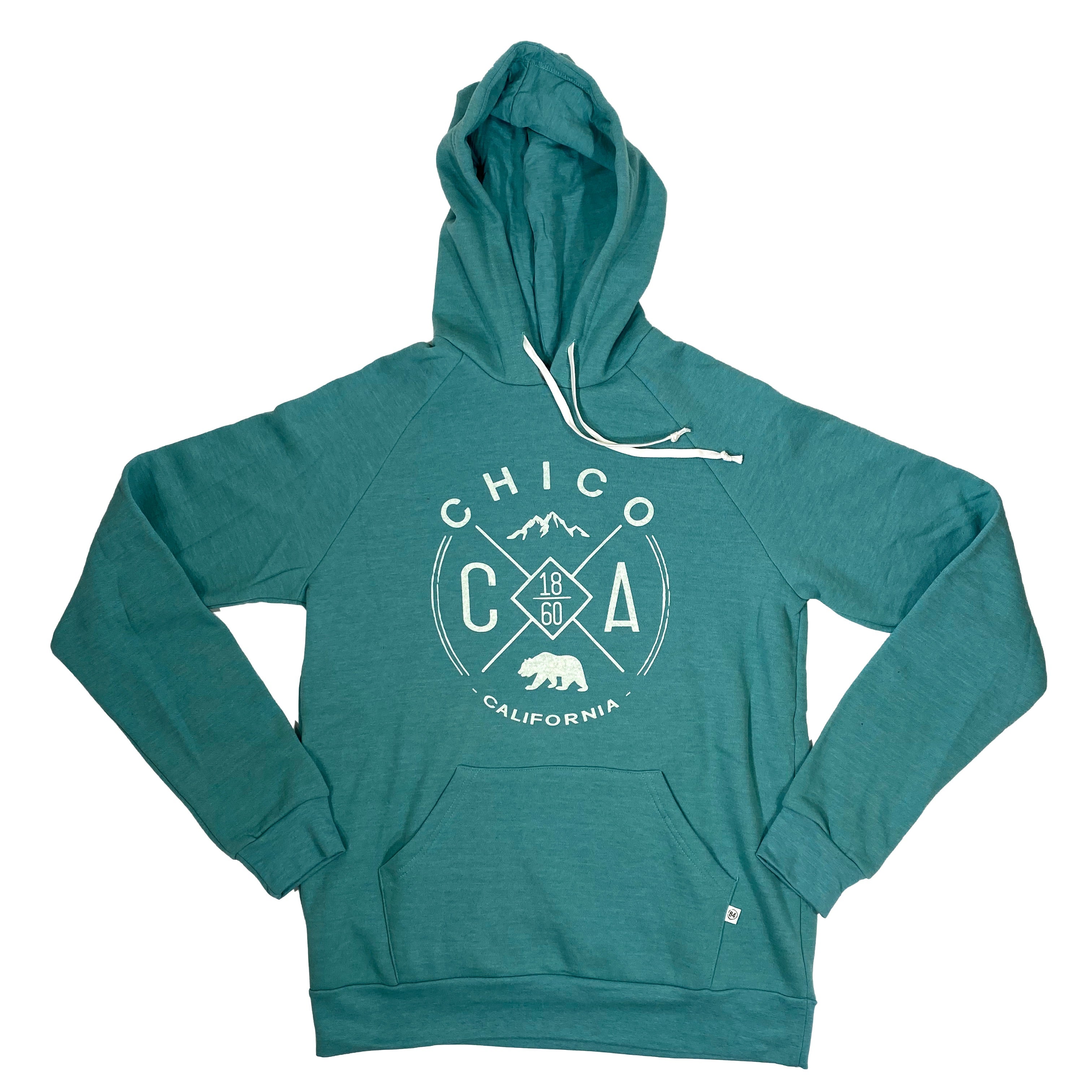 Handmade Mountain - Tri-Blend Hooded Chico Sweatshirt Lagoon S  3248416.6