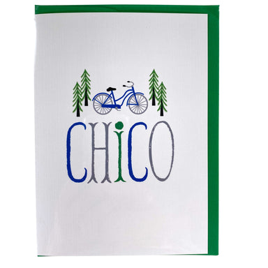Chico Pine Bike Town - Blank Greeting Card    