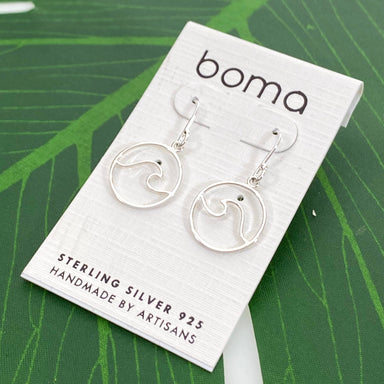 Boma Sterling Silver Earrings - Circle Wave    