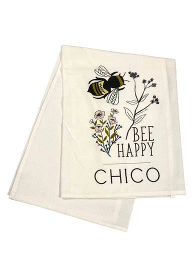 Floursack Printed Dishtowel Bee Happy Chico    