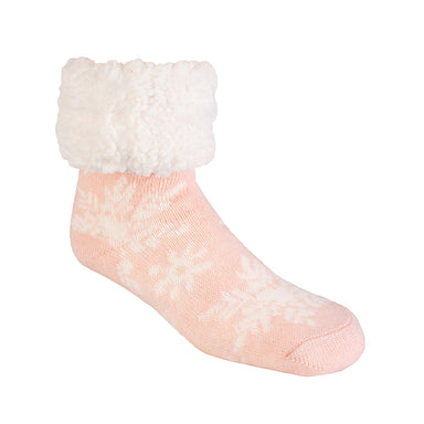 Pink Dogwood Snowflakes - Original Size Pudus Slipper Socks    