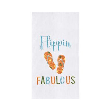 Flippin Fabulous - Embroidered Flour Sack Towel    