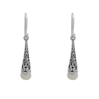 Sita Ornate Conical Dangle With Pearl Earrings    