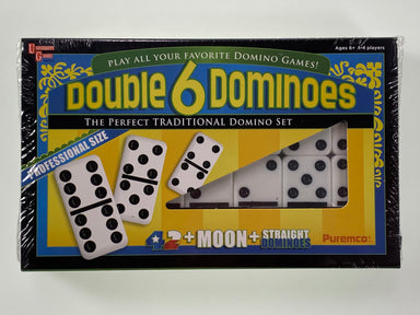 Double 6 Dominoes Black and White Professional Size    