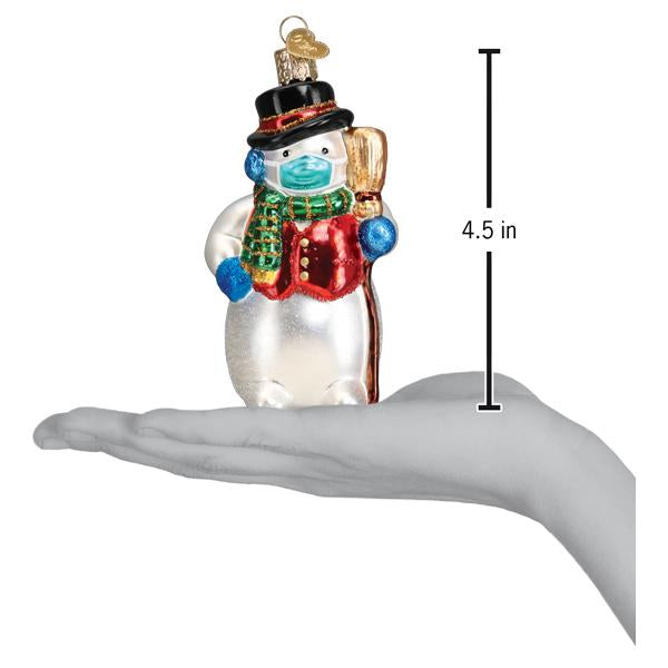 Old World Christmas - Snowman With Face Mask Ornament    