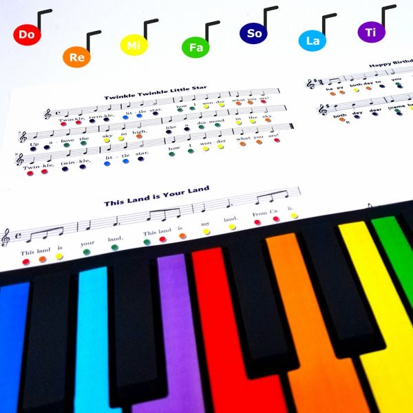 Rock and Roll Rainbow Roll Up Piano    