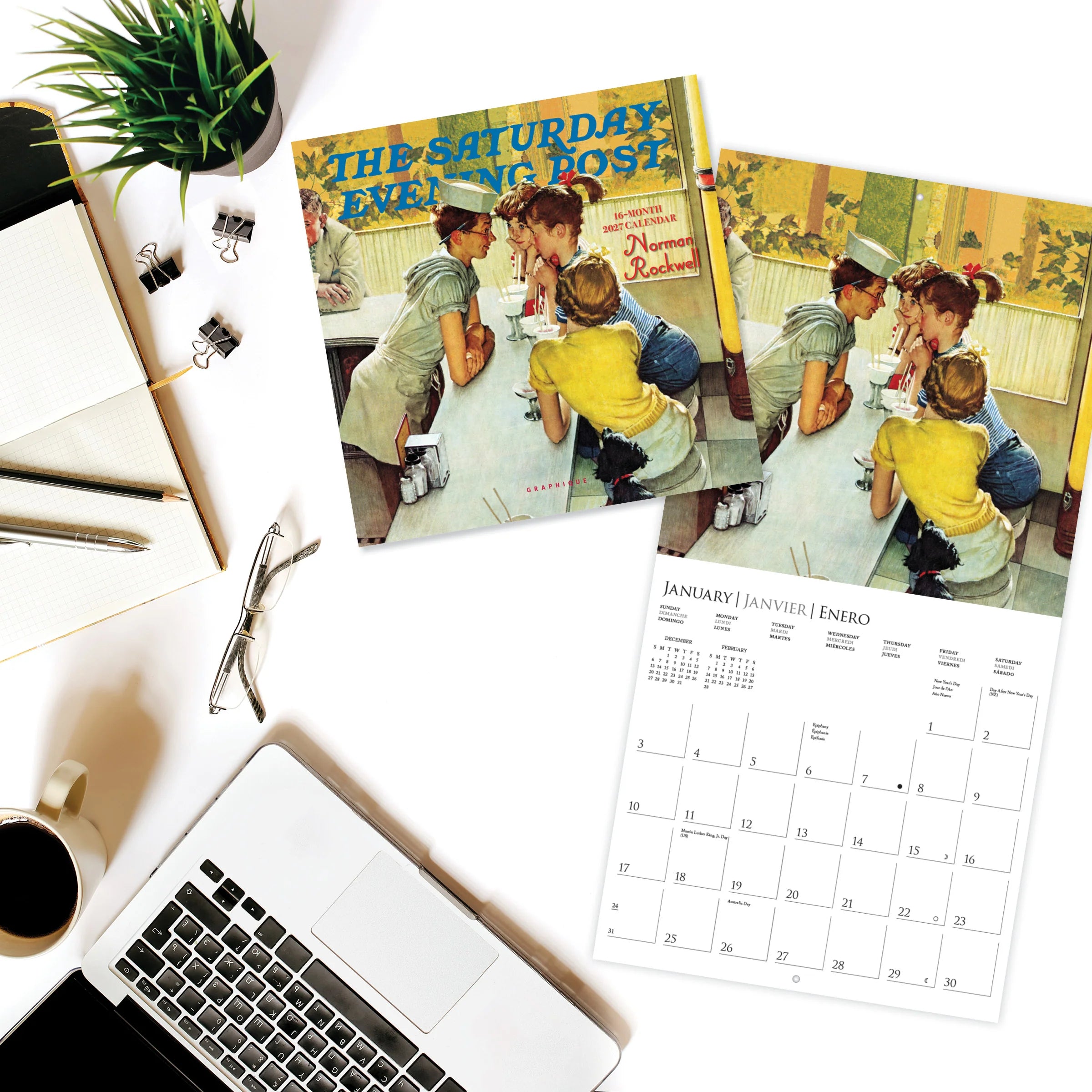 GRPH The Saturday Evening Post 2027 Mini Wall Calendar