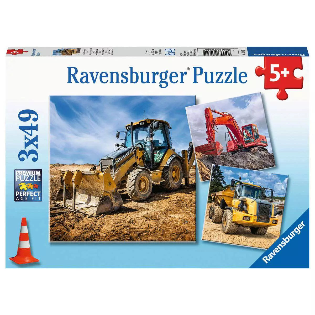 Digger At Work! 3x49 Piece Puzzles