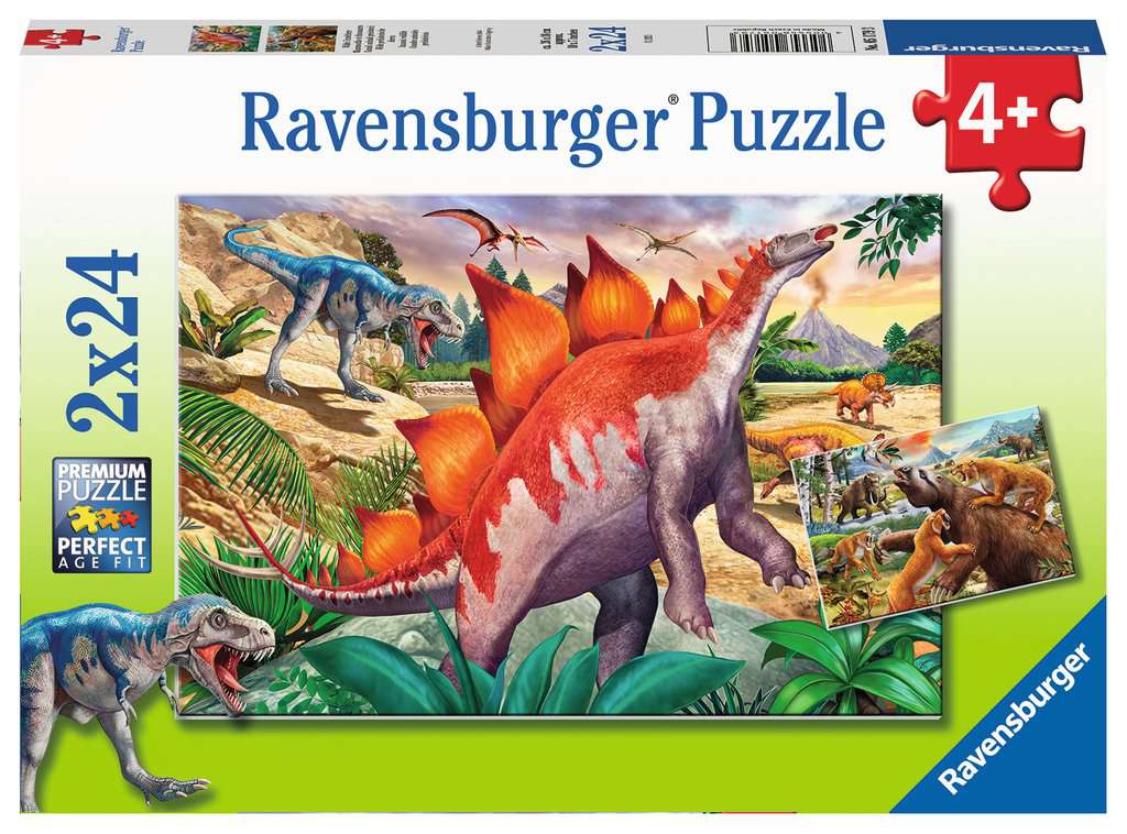 Jurassic Wildlife 2x24 Piece Puzzles    