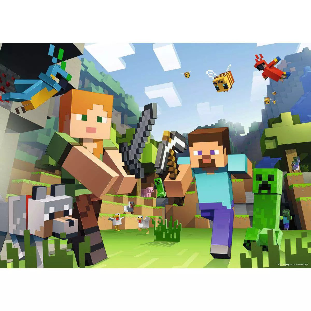 RAV Minecraft Bumper Puzzle Pack 4x100 Piece Puzzles