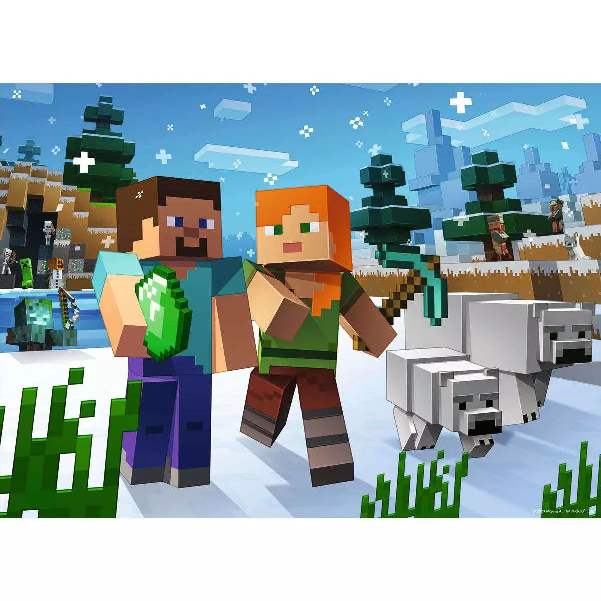 RAV Minecraft Bumper Puzzle Pack 4x100 Piece Puzzles