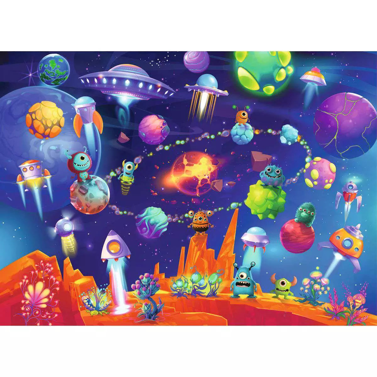 Space Aliens 60 Piece Puzzle