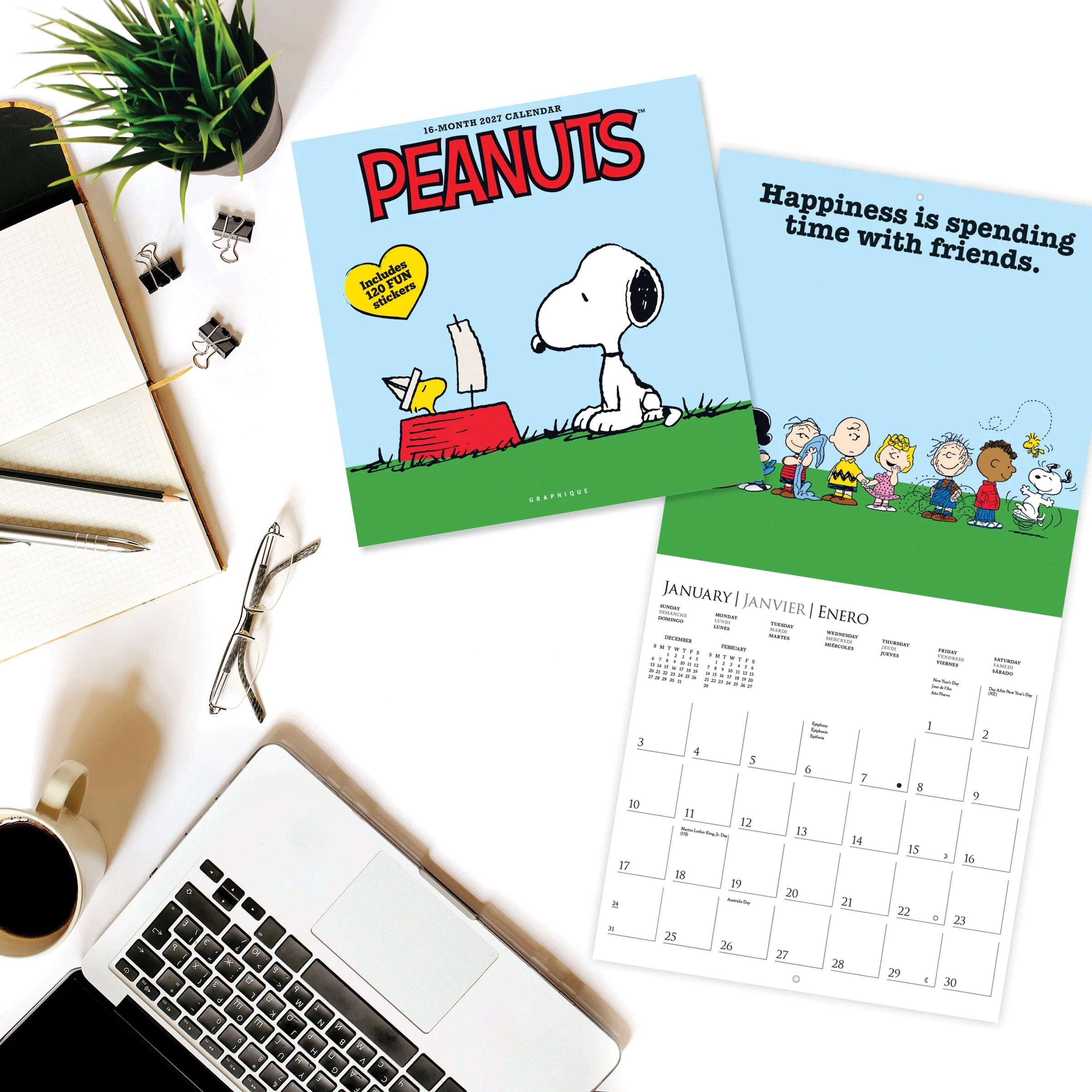 GRPH Peanuts: Happiness Is... 2027 Wall Calendar