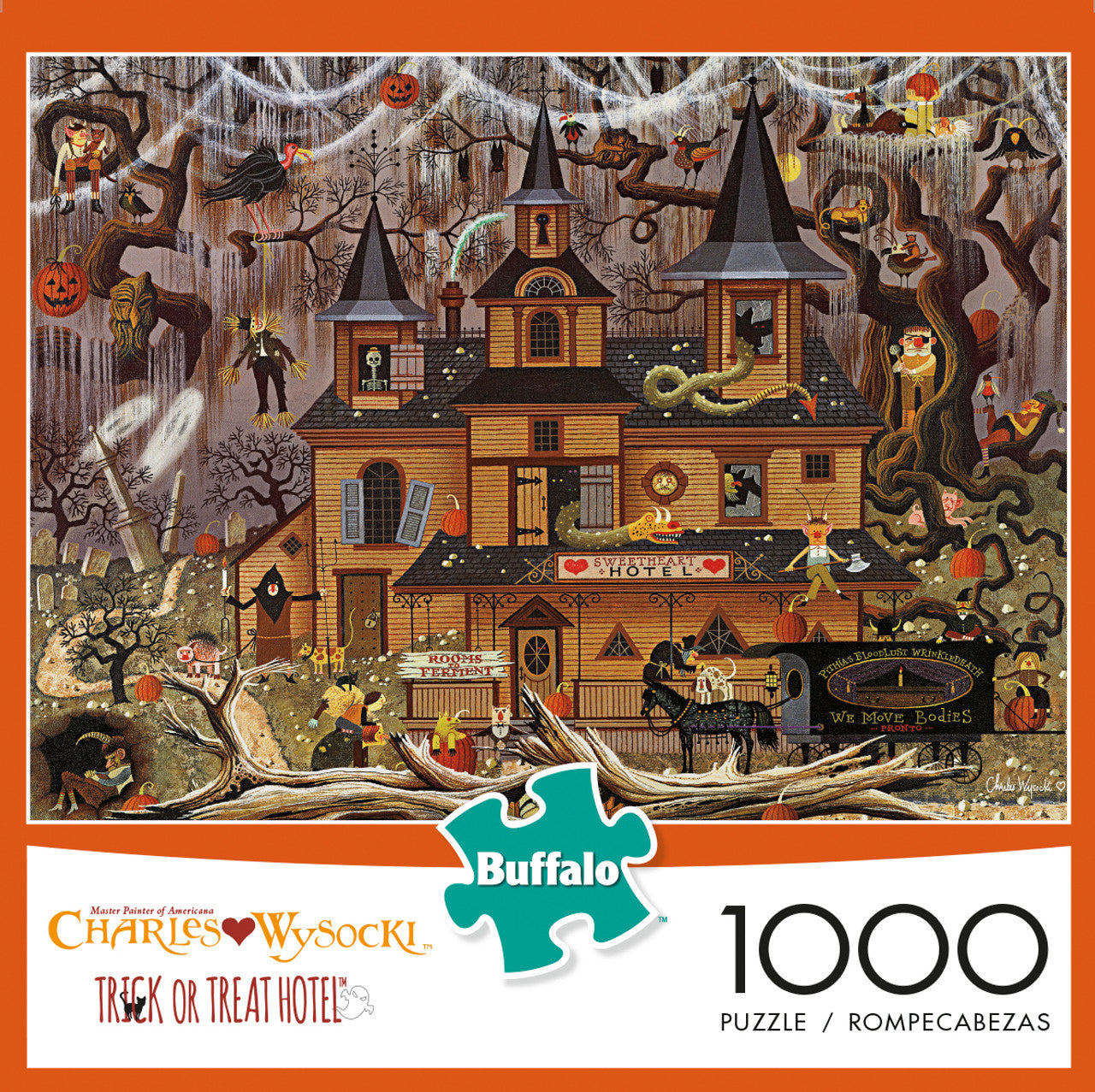 Charles Wysocki Trick or Treat Hotel 1000 Piece Puzzle