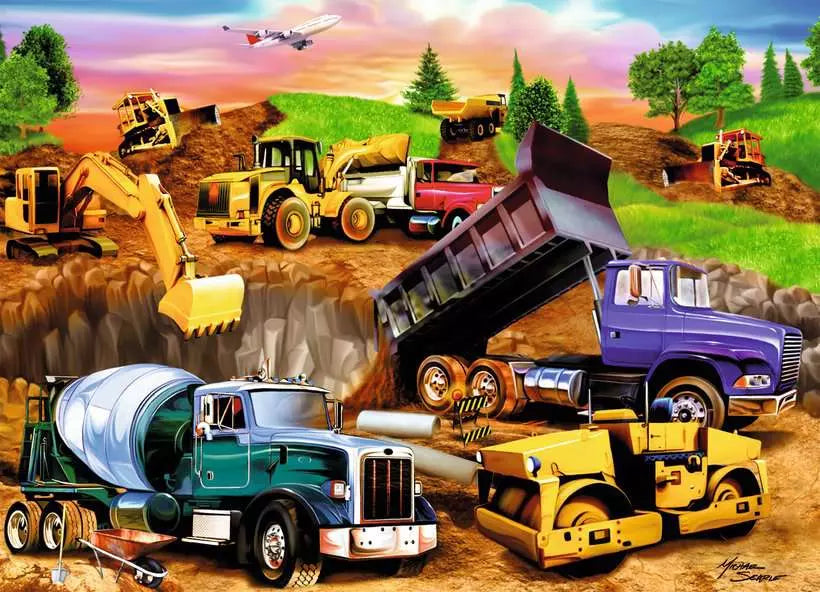 Construction Crowd 60 Piece Puzzle