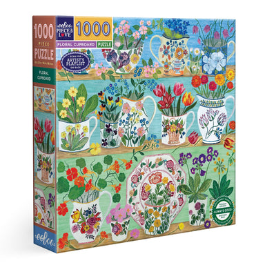 eeBoo Floral Cupboard 1000 Piece Puzzle