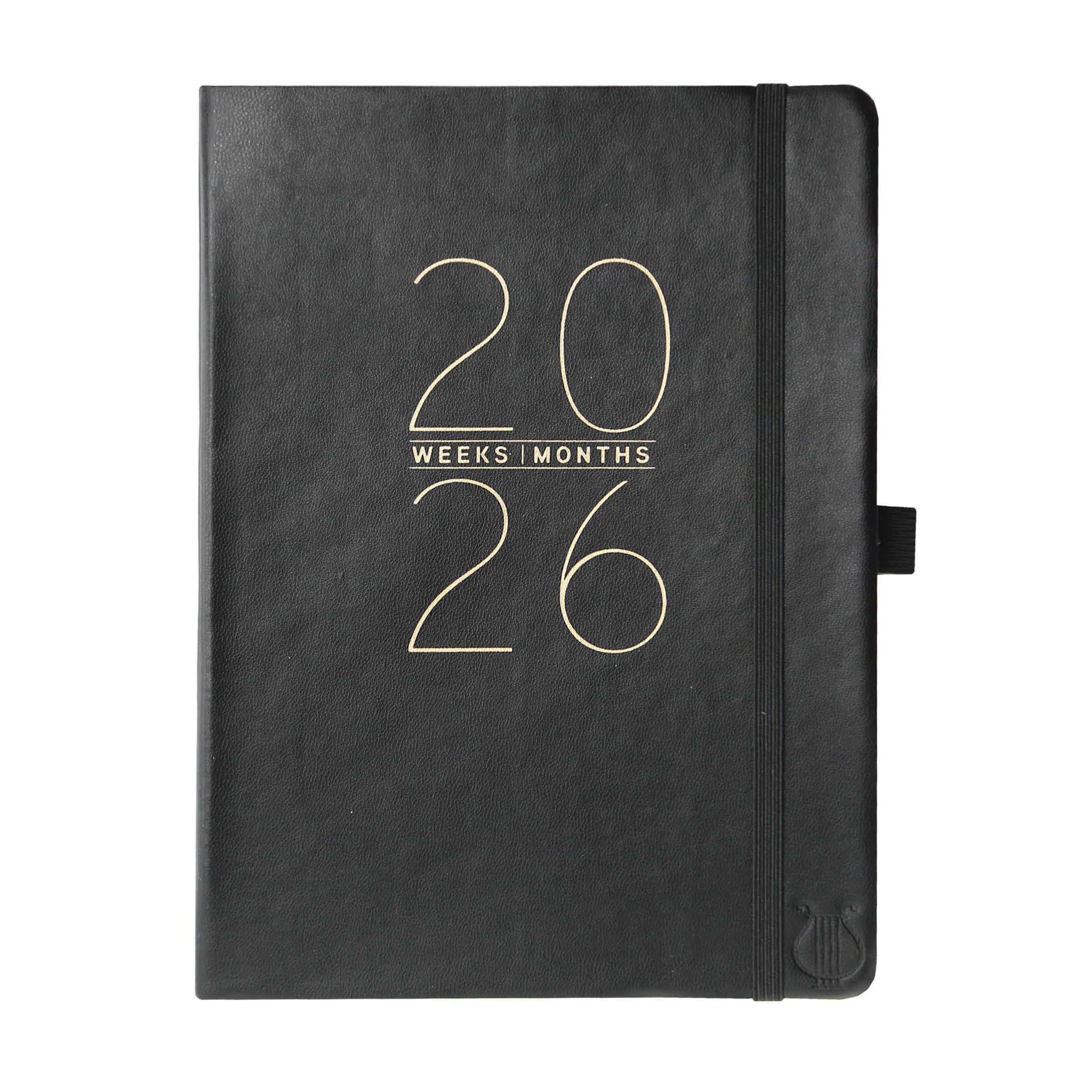 Apollo Collection Black 2026 18-Month 6x8 Vegan Leather Planner