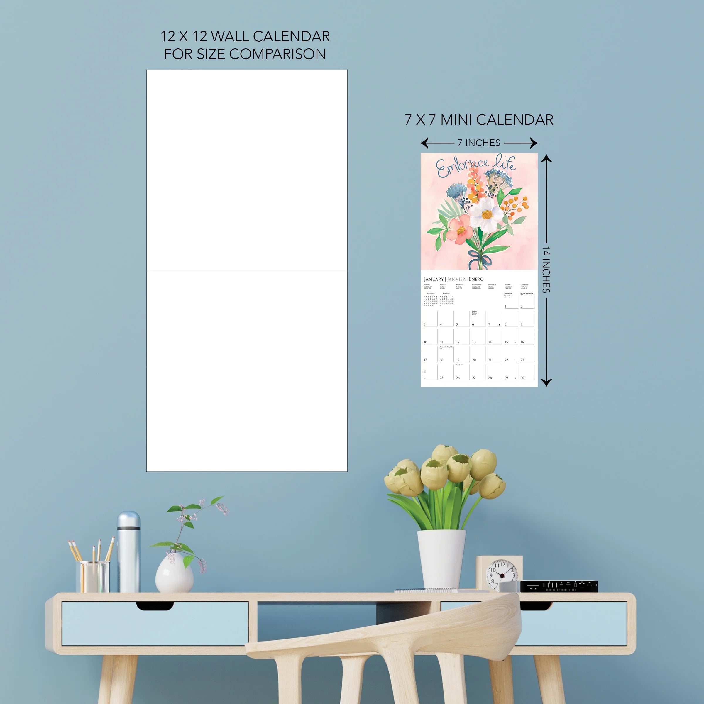 GRPH Live, Love, Laugh 2027 Mini Wall Calendar