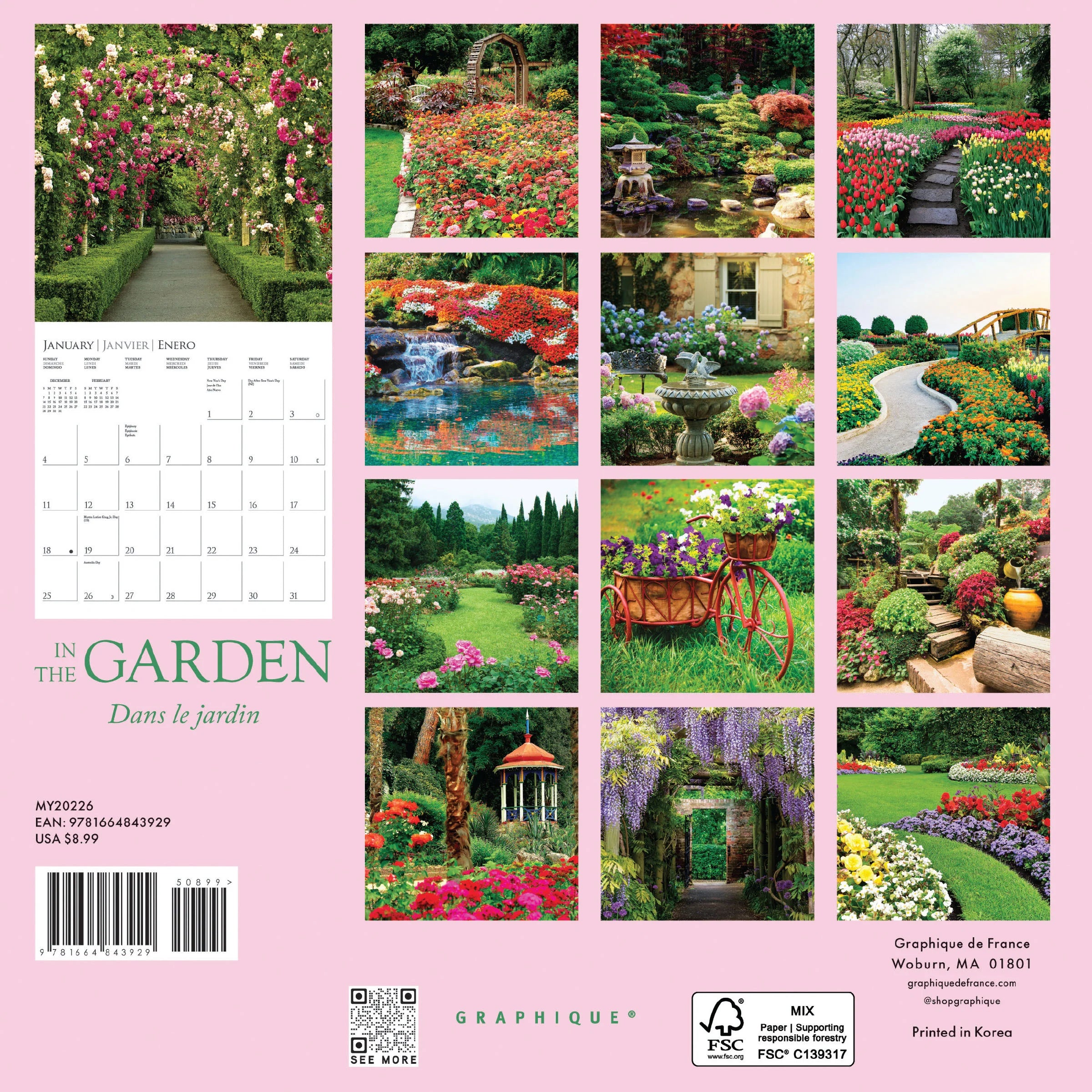 In The Garden 2026 Mini Wall Calendar