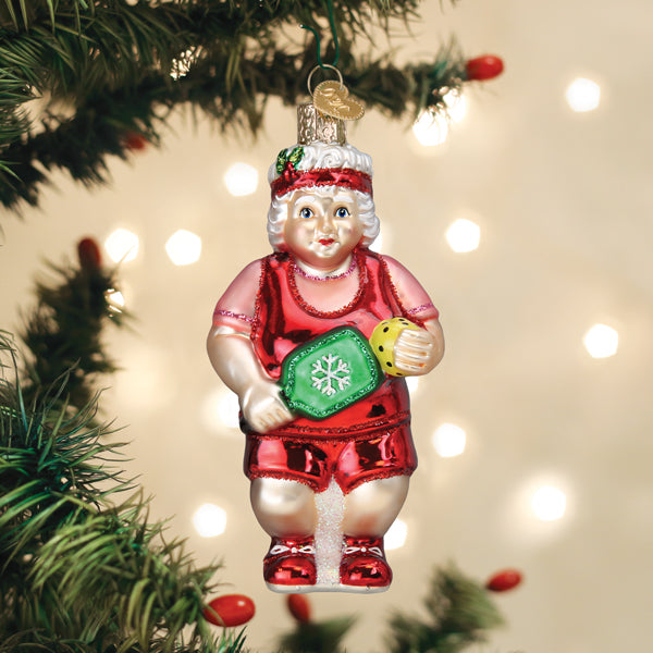 Old World Christmas Pickleball Mrs. Claus Ornament    