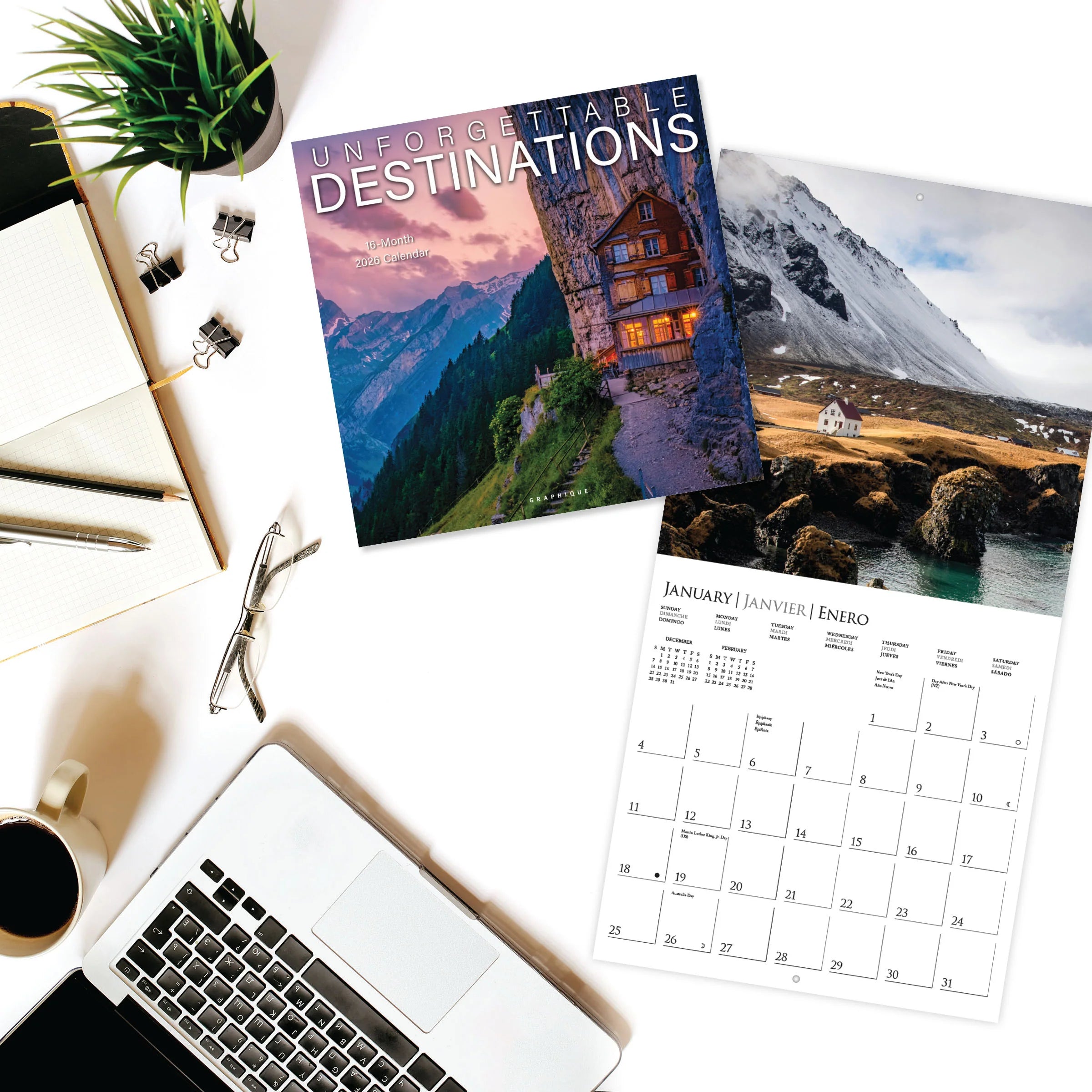 Unforgettable Destinations 2026 Wall Calendar