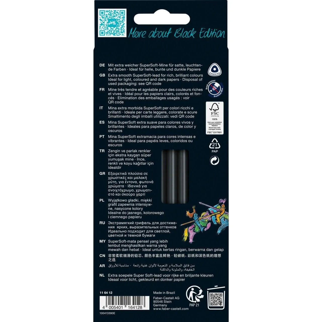 Faber-Castell Black Edition Colored Pencils set of 12