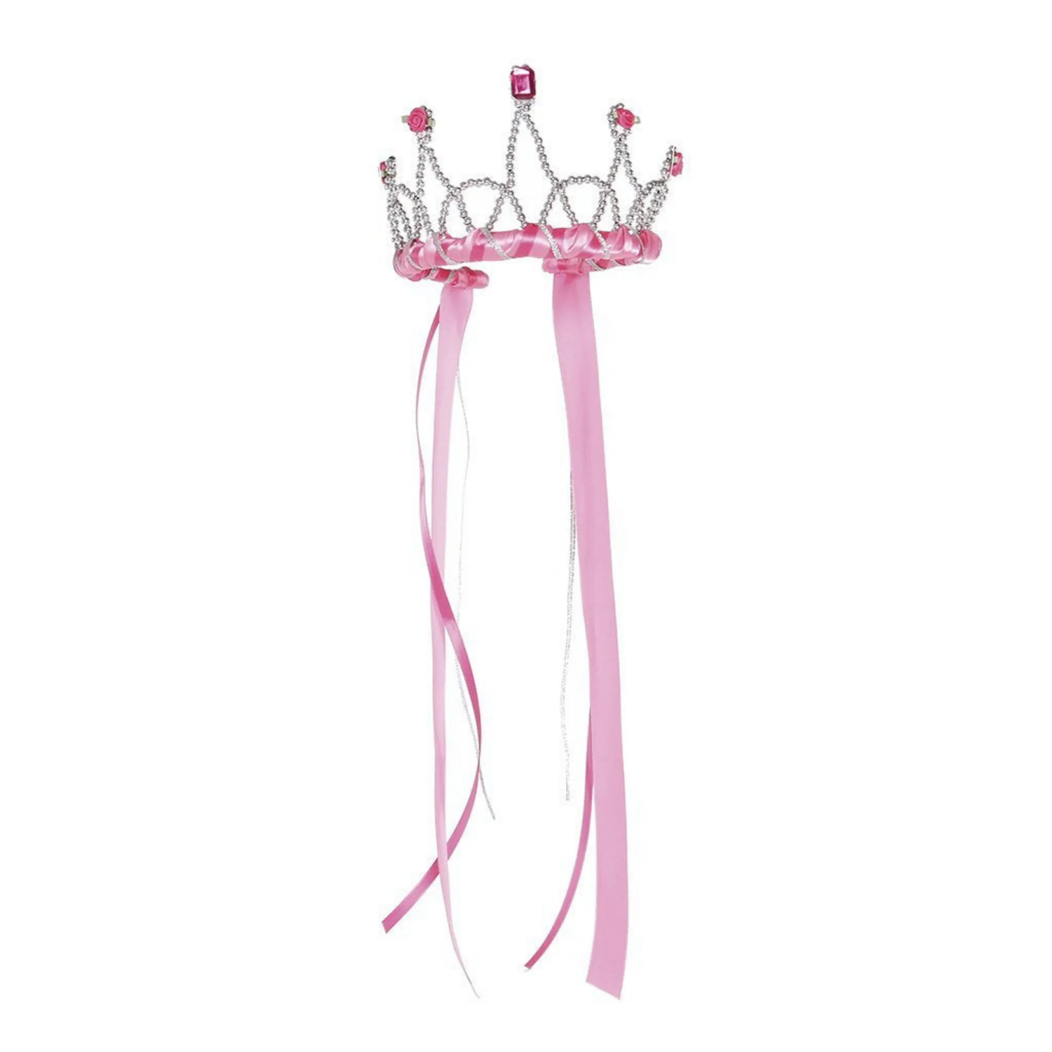 Ribbon Tiara - Dark Pink