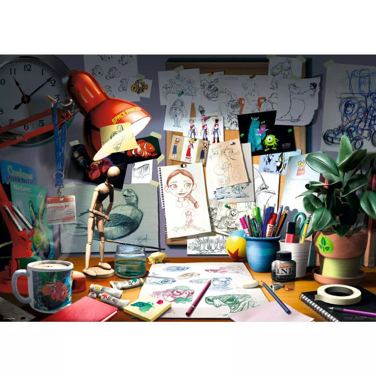 Disney Pixar The Artist's Desk 1000 Piece Puzzle