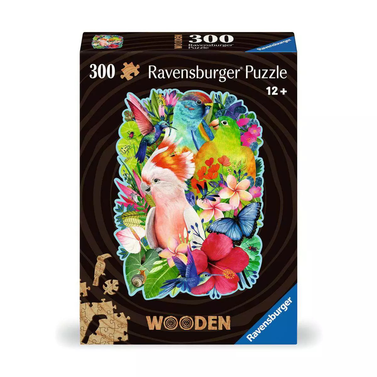 Wooden Puzzles: Beautiful Birds 300 Piece Shaped Puzzle