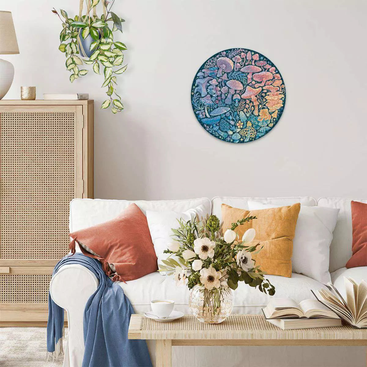 Mushrooms Circle of Color 500 Piece Round Puzzle