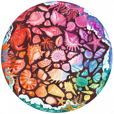Seashells Circle of Color 500 Piece Round Puzzle